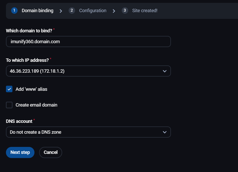 Create domain/sub-domain in FASTPANEL